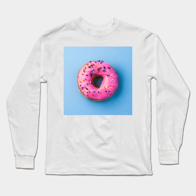 Delicious Pink Donut Long Sleeve T-Shirt by NewburyBoutique